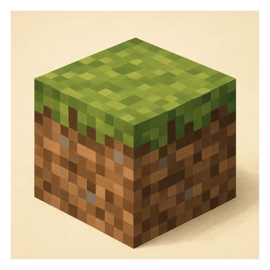 Minecraft grass block in general style sticker