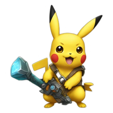 pikachu with rpg sticker