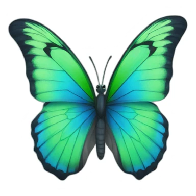 blue and green butterfly sticker