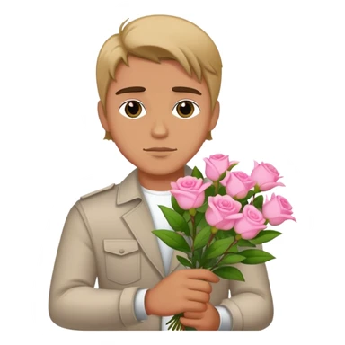 The bad boy is holding a bouquet of pink jasmine roses sticker