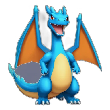 charizard-adult-wing-blue-tall-front-stand-up-fire sticker