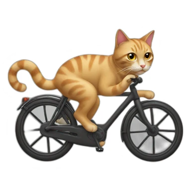 Cat on a bike sticker