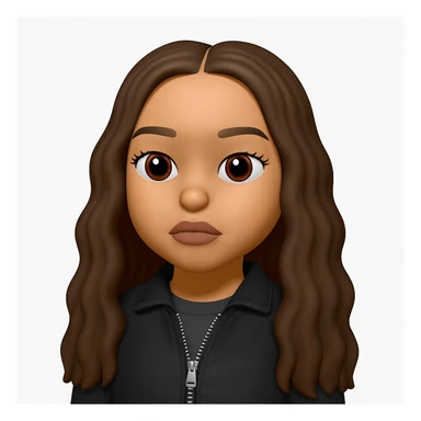 Convert this photo to a 3D emoji in Apple style, keeping the clothes as they are, no changes to attire. The style should resemble Apple 3D emoji style with smooth, rounded features and vibrant colors, preserving the original clothing details exactly as shown. sticker