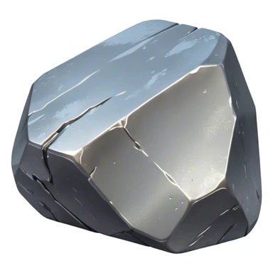 Cinematic Realistic Nickel Ore, Bright and shiny, with a rough, metallic surface reflecting light in soft, gleaming waves. The metal has a subtle luster and is both sturdy and raw in its form. Soft glowing outline, capturing the essence of durability and modern elegance in raw nickel ore. sticker