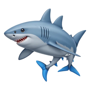 Shark with three legs wearing blue shoes sticker
