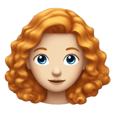 Ginger beautiful girl with blue eyes and wavey hair  sticker