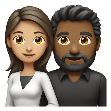 Un chico moreno con pelo negro y una chica blanca con pelo castaño sticker