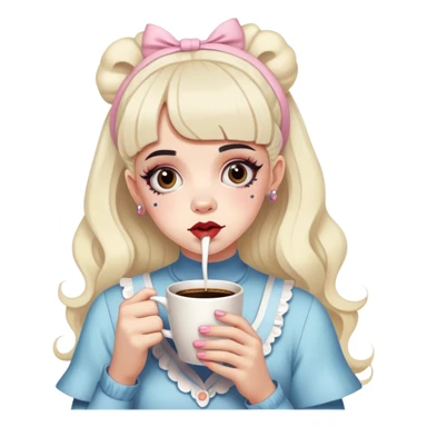 Melanie Martinez drinking coffee sticker