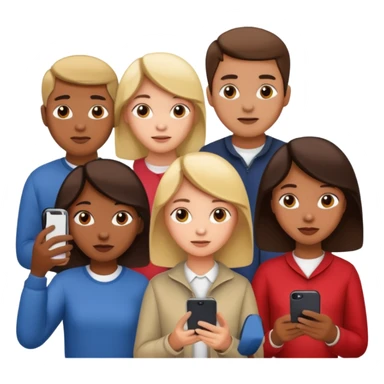 people searching something with iphone and people around sticker