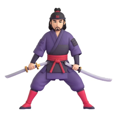 samurai warrior drawing katana sticker