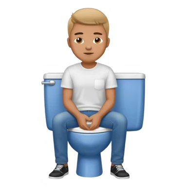 Man using the toilet sticker