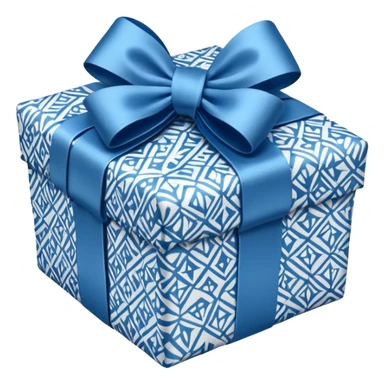 blue white present sticker