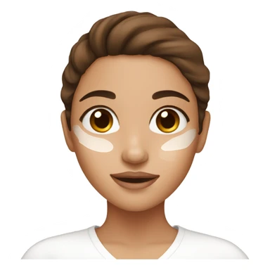 girl with brown hair doing skincare sticker