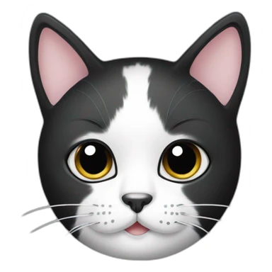 Black and white Cat with black spot sticker