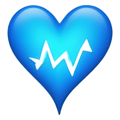 Blue heart with lighting bolt sticker