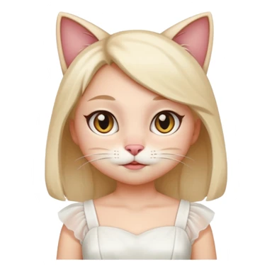 Kedi kız elbise beyaz 

 sticker