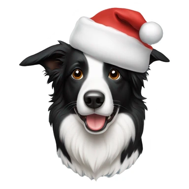 Border collie with Santa hat  sticker
