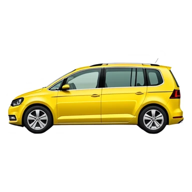 Yellow VW Touran family car from side view sticker