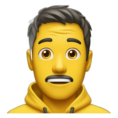 guy in a yellow hoodie is shocked sticker