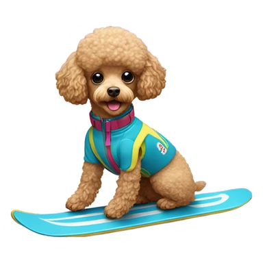 Toy poodle on ski sticker