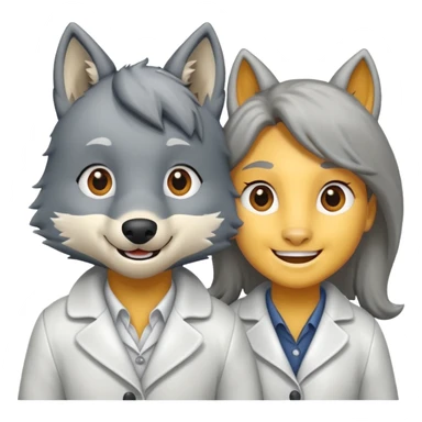 a wolf and a pony in love sticker