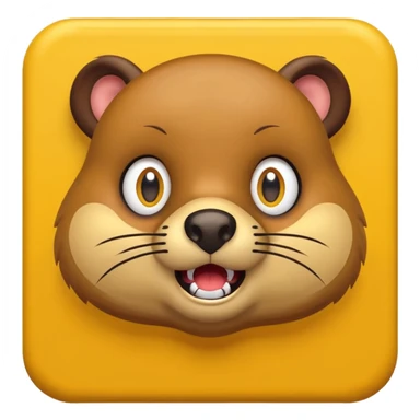 BUC-EES BEAVER emoticon expressing fright sticker