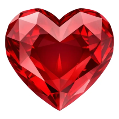 Crystals dark red heart 3D  sticker
