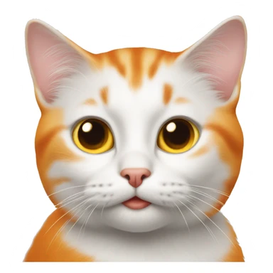 Katze langhaarig weiß orange  sticker