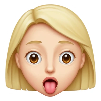 Eyes open, shaking tongue  sticker