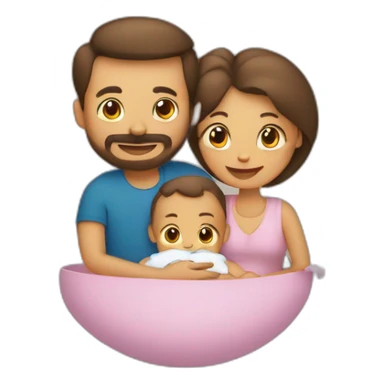 Une famille avec un bébé  sticker