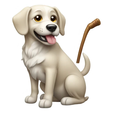 Dog with cane sticker