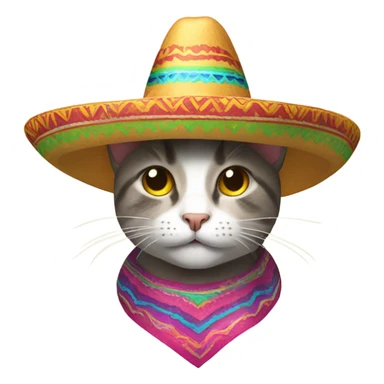 Cat wearing a sombrero  sticker