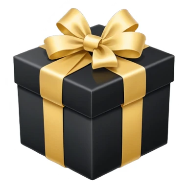 black gift box gold ribbon sticker