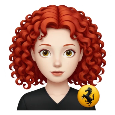 curly ferrari red hair sticker
