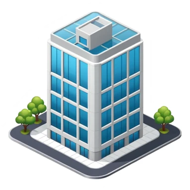 Office building isometric exterior sticker
