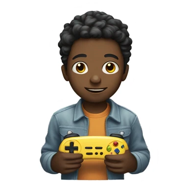 boy playing video games sticker