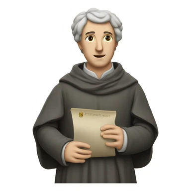 Petrarch holds a scroll in his hand sticker