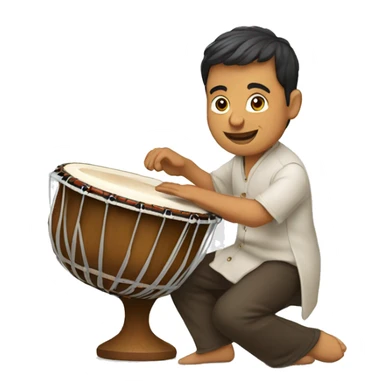 Man wearing sketing shoes playing tabla sticker