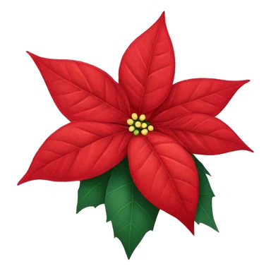 Bright red poinsettia flower sticker