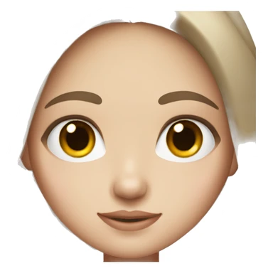 Girl with brown hair and brown eyes and white skin sticker