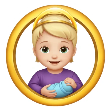 baby with halo sticker