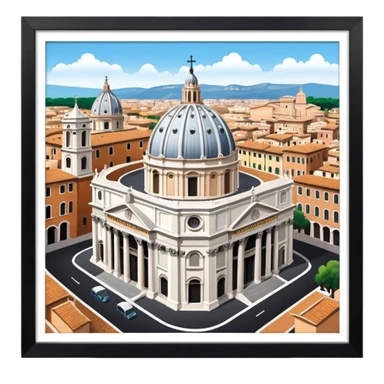 saint peter's church rome no frame, aereal view from up sticker
