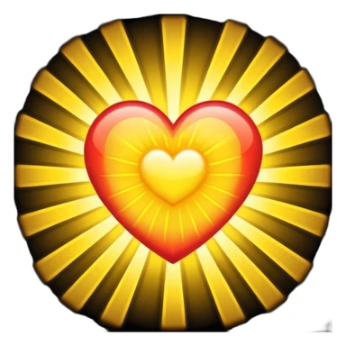 heart with sunbeams radiating from it sticker
