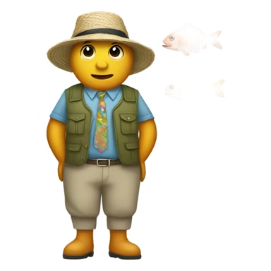 Fish wearing clothes sticker