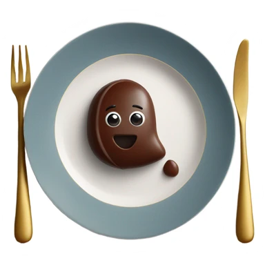 chocolate quenelle on plate sticker