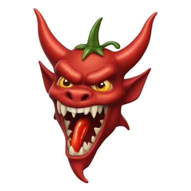 Headshot of New Jersey devil consuming hot pepper sticker