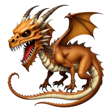 Dragon with a dragon-cadaver-skull face (full body) sticker
