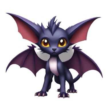  Kawaii Edgy Cool Vampiric Beautiful Noivern-Nargacuga-Litten with big Bat Ears full body sticker