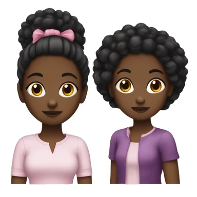 Black girl with two Afro puffs sticker