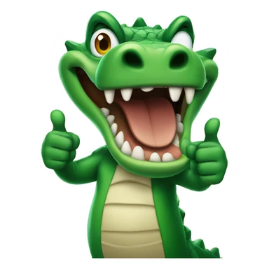 Angry alligator giving a thumbs up  sticker